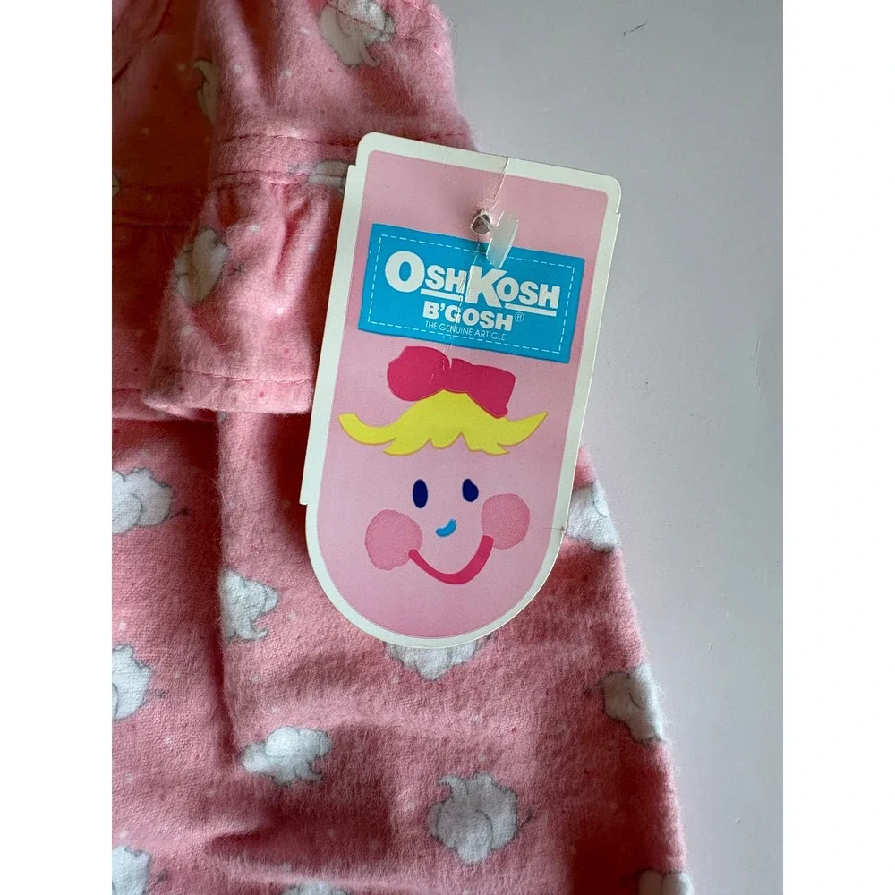 Vintage OshKosh B'Gosh Pink Elephant Print Overalls 18 Months Made in USA NWT